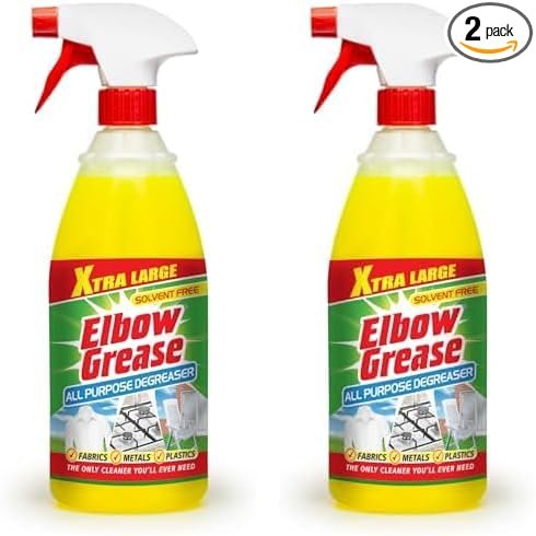Elbow Grease All Purpose Degreaser Spray – Extra Large (1 Litre) | Removes Grease & Oil from Kitchen & Bathroom Surfaces, Outdoor, Vehicles & Fabrics (Pack of 2)